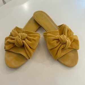 Tory Burch Yellow Suede Slides/Flats Sz 8.5